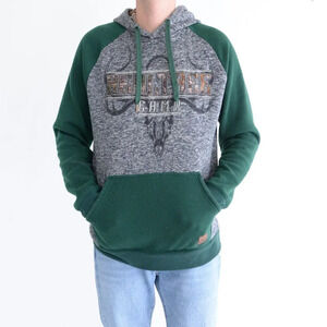 Realtree Green And Gray Embroidered Hooded Pullover Sweatshirt Size Medium